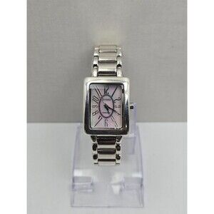 Ecclissi Womens 925 Sterling Silver Tank Bracelet Quartz Watch New Battery MOP